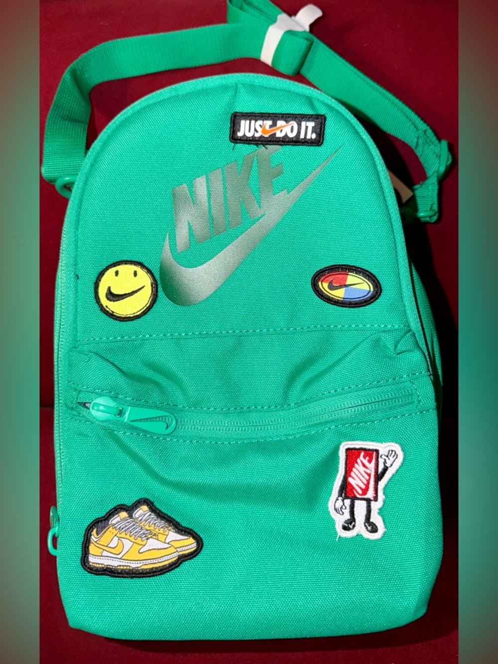 Nike Mini Backpack Kids Just Do It Green NWT Patches